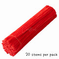#21 Fluffy Colourful Chenille Stem 20 Pieces