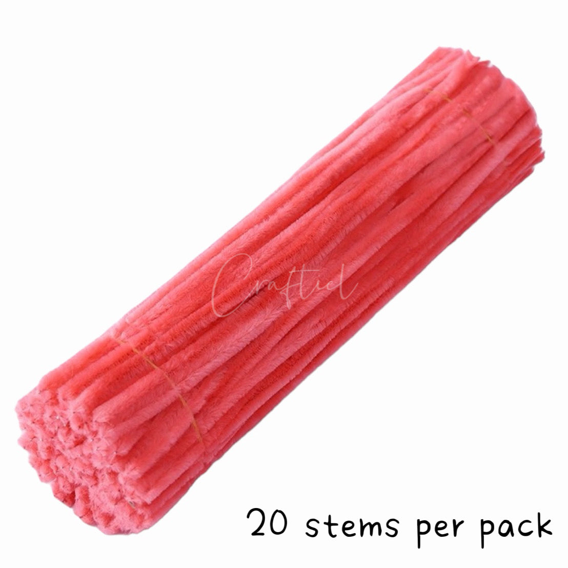 Fluffy Colourful Chenille Stem 20 Pieces