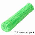 #25 Fluffy Colourful Chenille Stem 20 Pieces