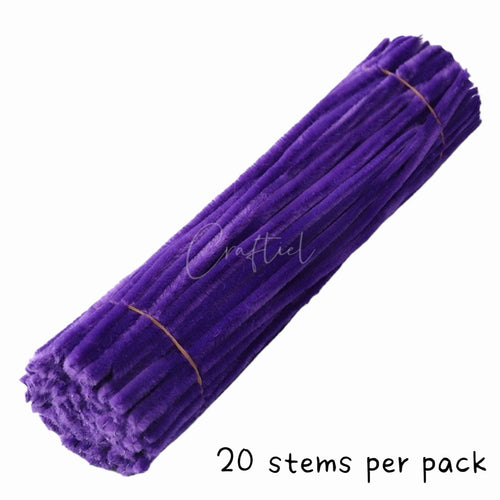 #02 Fluffy Colourful Chenille Stem 20 Pieces