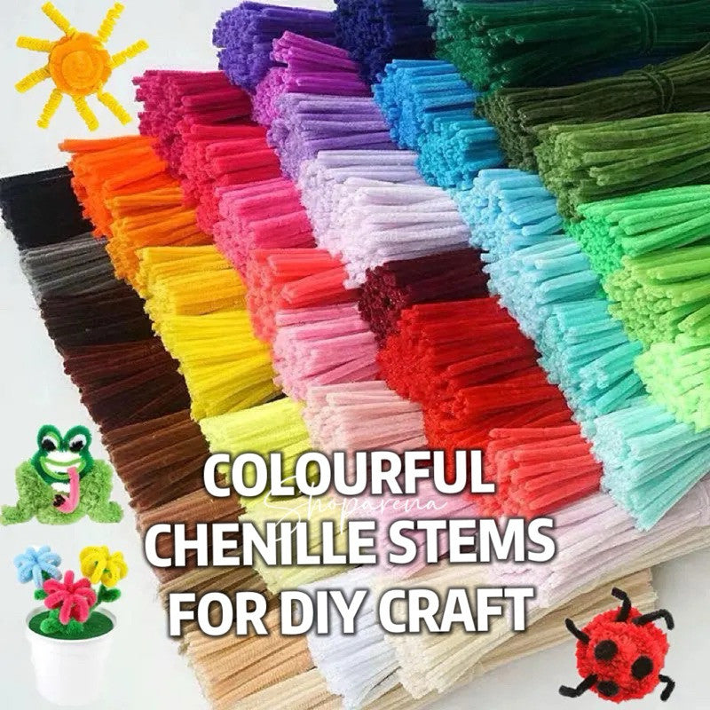 Fluffy Colourful Chenille Stem 20 Pieces
