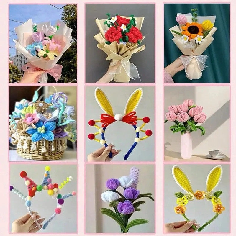 Fluffy Colourful Chenille Stem 20 Pieces