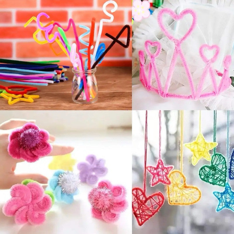 Fluffy Colourful Chenille Stem 20 Pieces