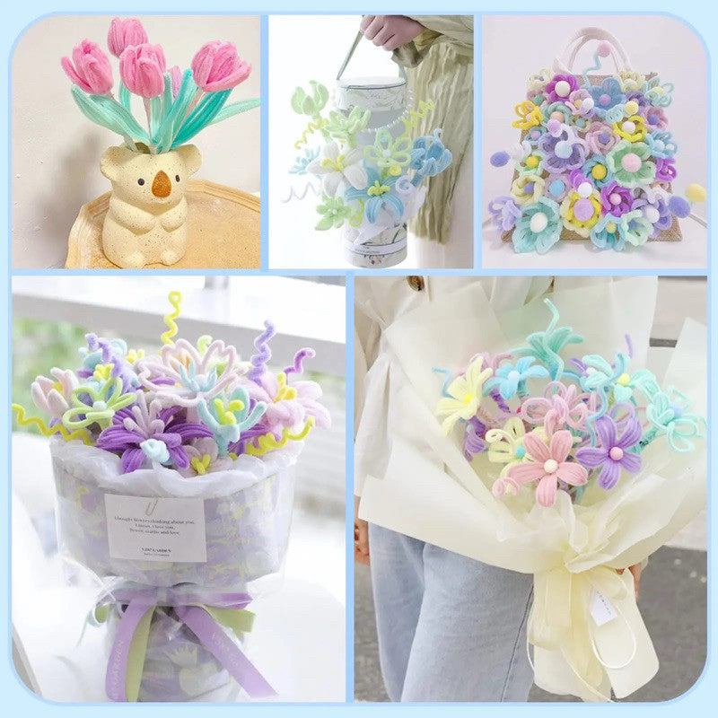Fluffy Colourful Chenille Stem 20 Pieces