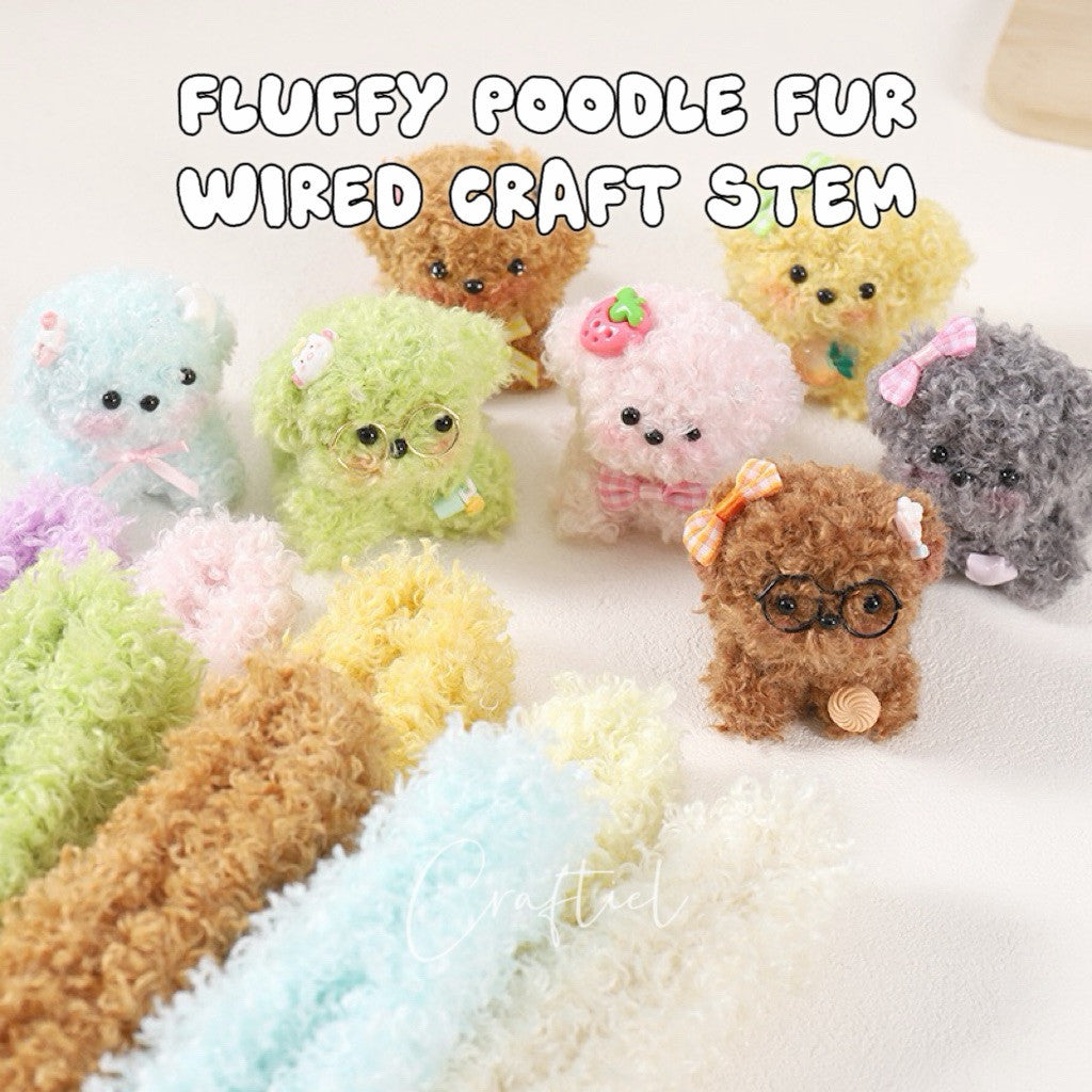 Fluffy Poodle Plush Wire Stem