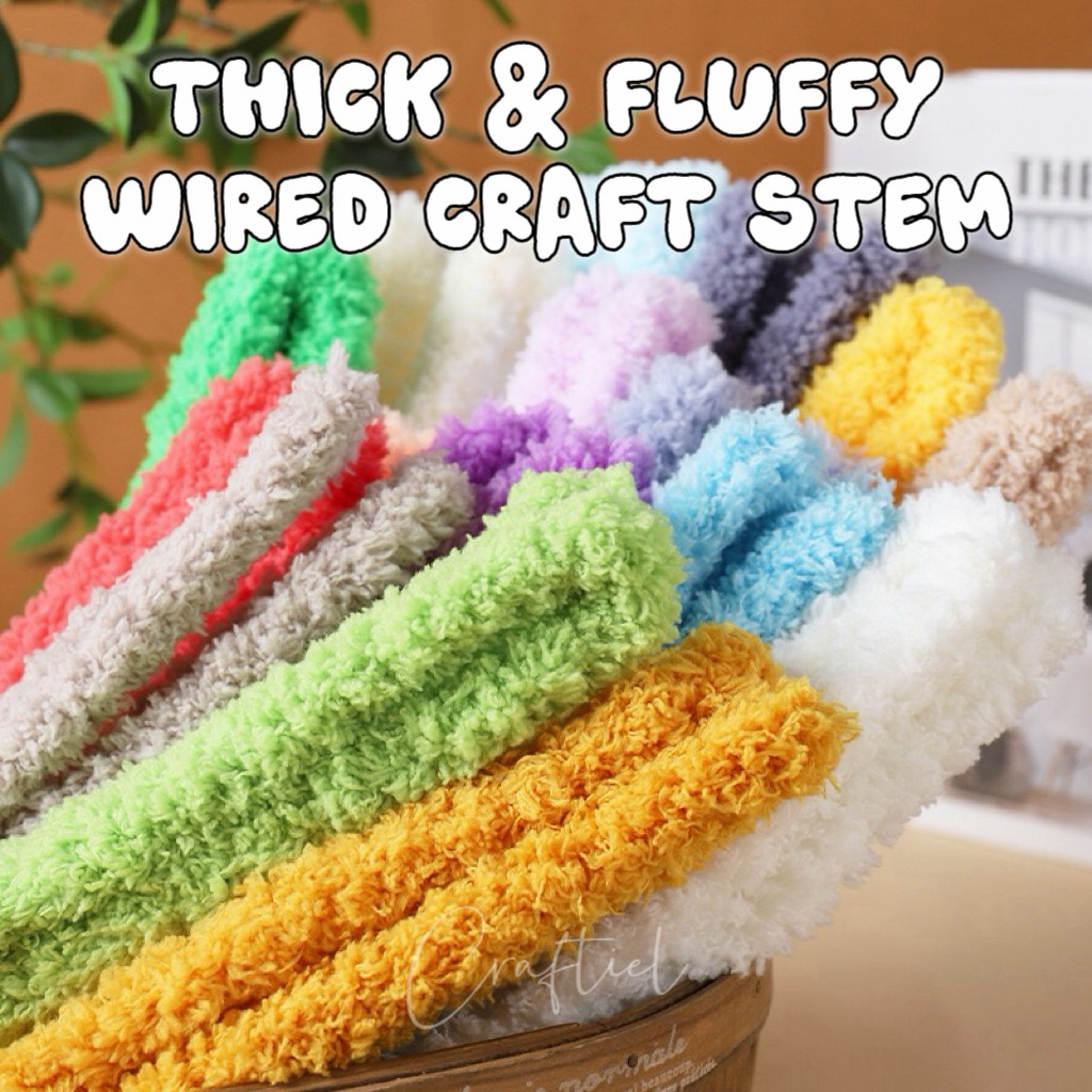 Extra Fluffy Coral Velvet Chenille Stems