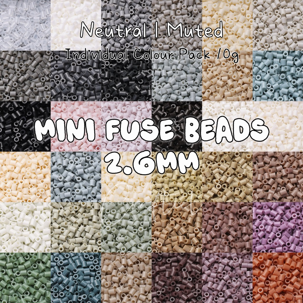 2.6mm Mini Fuse Beads 10g Pack - Neutral & Muted